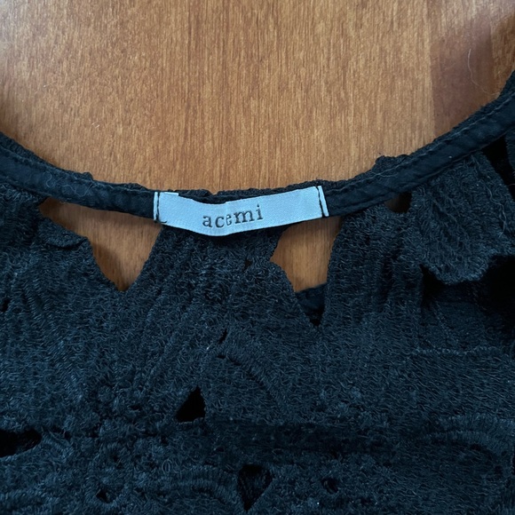 Textured Black Gothic Flower Top - Picture 9 of 10